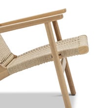 Hans Wegner Replica Oak Wood & Rattan Lounge Chair